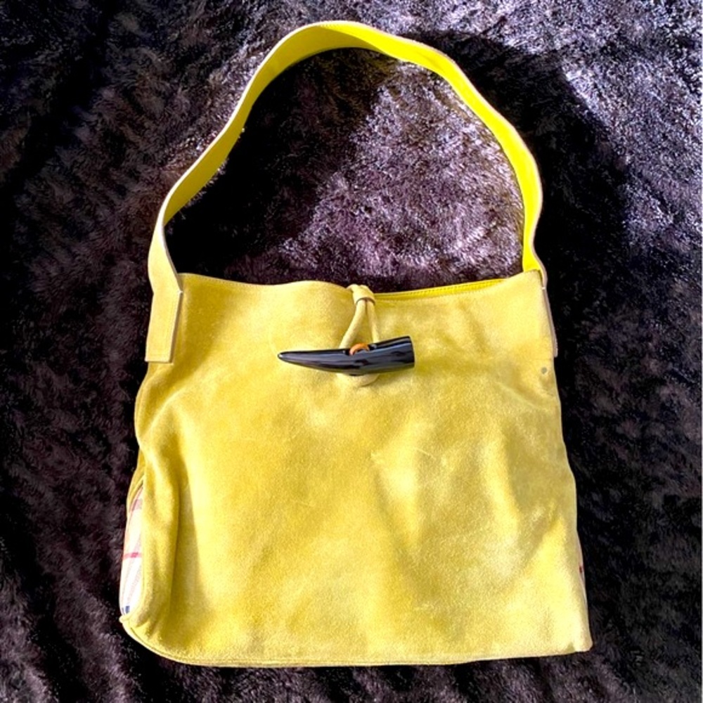 Burberry lime green shoulder bag w/COA